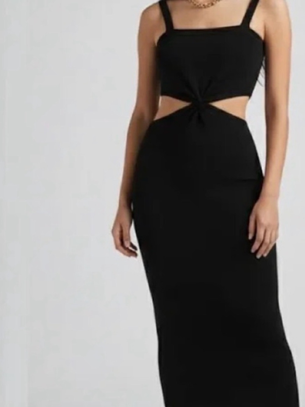 Express Black Cutout Knot Maxi Dress